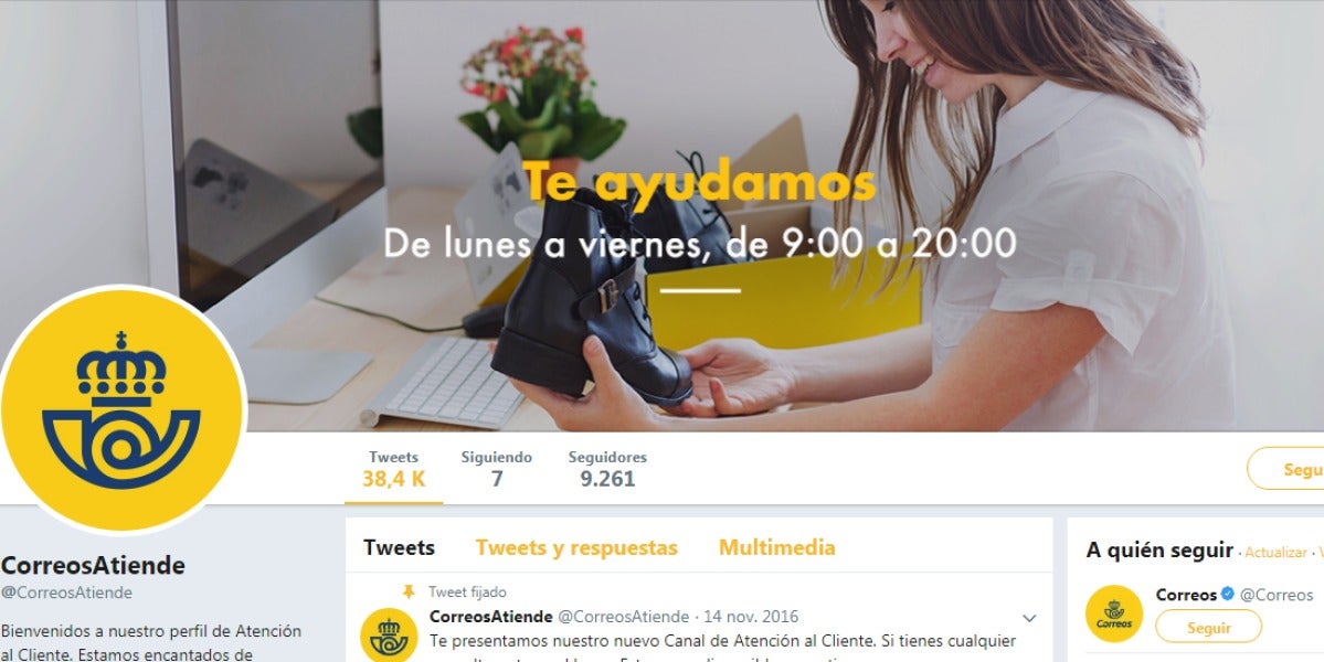 Correos Atiende en Twitter