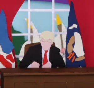 Donald Trump en el videoclip de 'Get out of your own way' de U2 Donald Trump en el videoclip de 'Get out of your own way' de U2