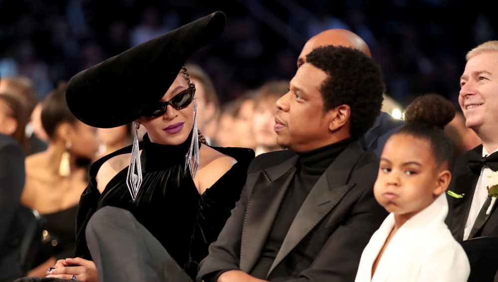 Beyoncé, Jay-Z, y Blue Ivy en la gala de los Grammy 2018