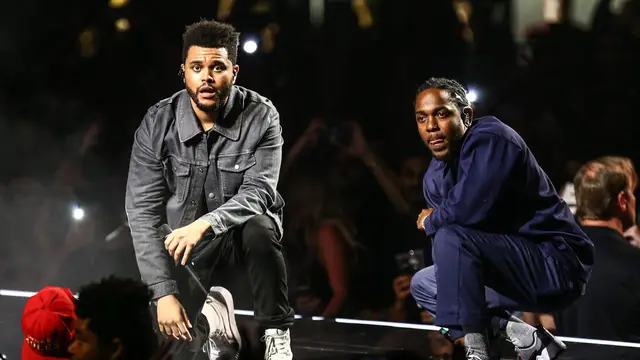 The Weeknd y Kendrick Lamar durante la gira The 'Legends of The Fall Tour'