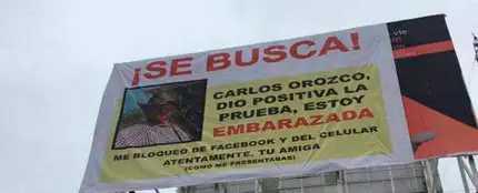 "Carlos, estoy embarazada", el cartel con el que una mujer busca a su novio irresponsable "Carlos, estoy embarazada", el cartel con el que una mujer busca a su novio irresponsable