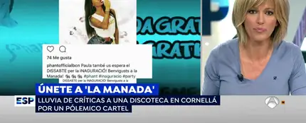 Susanna Griso se pronuncia ante el polémico cartel 'Únete a la manada' de una discoteca de Cornellá: "Hay que ser tonto" Susanna Griso se pronuncia ante el polémico cartel 'Únete a la manada' de una discoteca de Cornellá: "Hay que ser tonto"