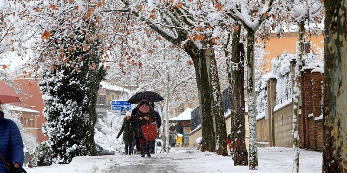 Frío y nieve en la ciudad de Teruel