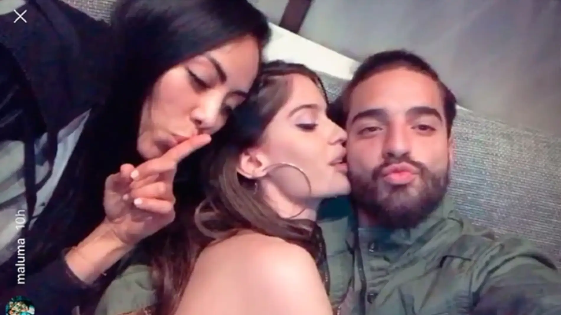 Una parte del vídeo que Maluma publicó junto a su novia Natalia Barulich