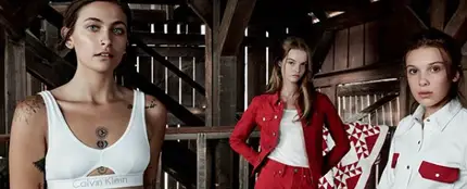 Millie Bobby Brown, Paris Jackson y Lulu Tenney para la campaña la nueva campaña Our Moment #MyCalvins Millie Bobby Brown, Paris Jackson y Lulu Tenney para la campaña la nueva campaña Our Moment #MyCalvins