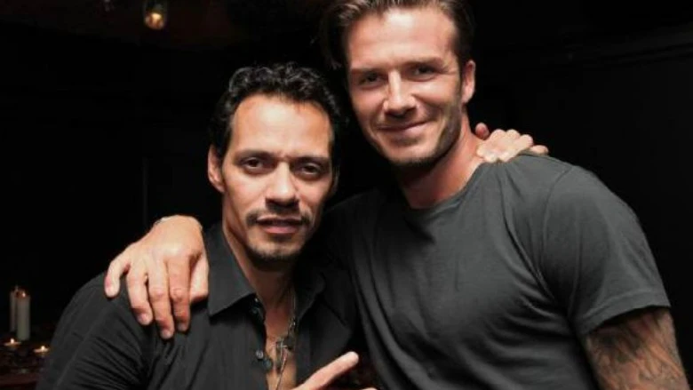 Marc Anthony y David Beckham Beckham bailando con Marc Anthony