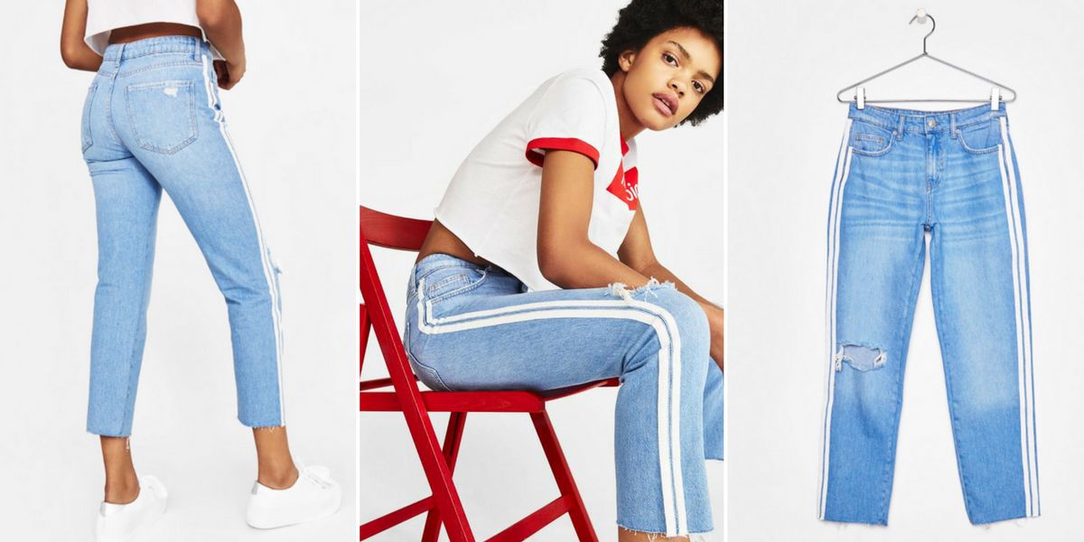 Vaqueros con raya lateral de Bershka