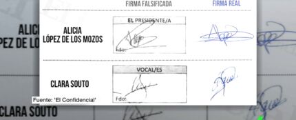 Firmas falsificadas del acta del TFM de Cifuentes