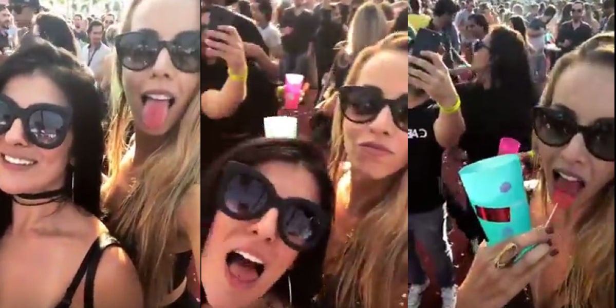 Kristal y su amiga durante el festival