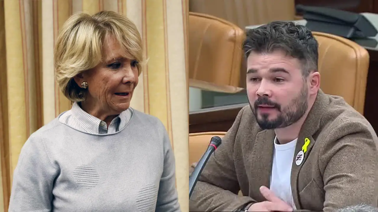 Esperanza Aguirre y Gabriel Rufián en el Congreso Esperanza Aguirre y Gabriel Rufián en el Congreso