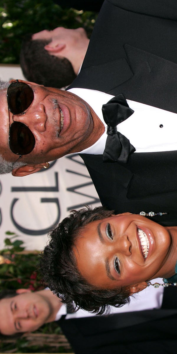 Morgan Freeman con su ahijada E'Dena Hines en Los Globos de Oro