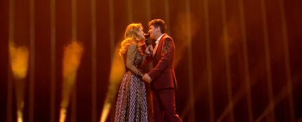 Amaia y Alfred durante su actuación en la final de Eurovisión