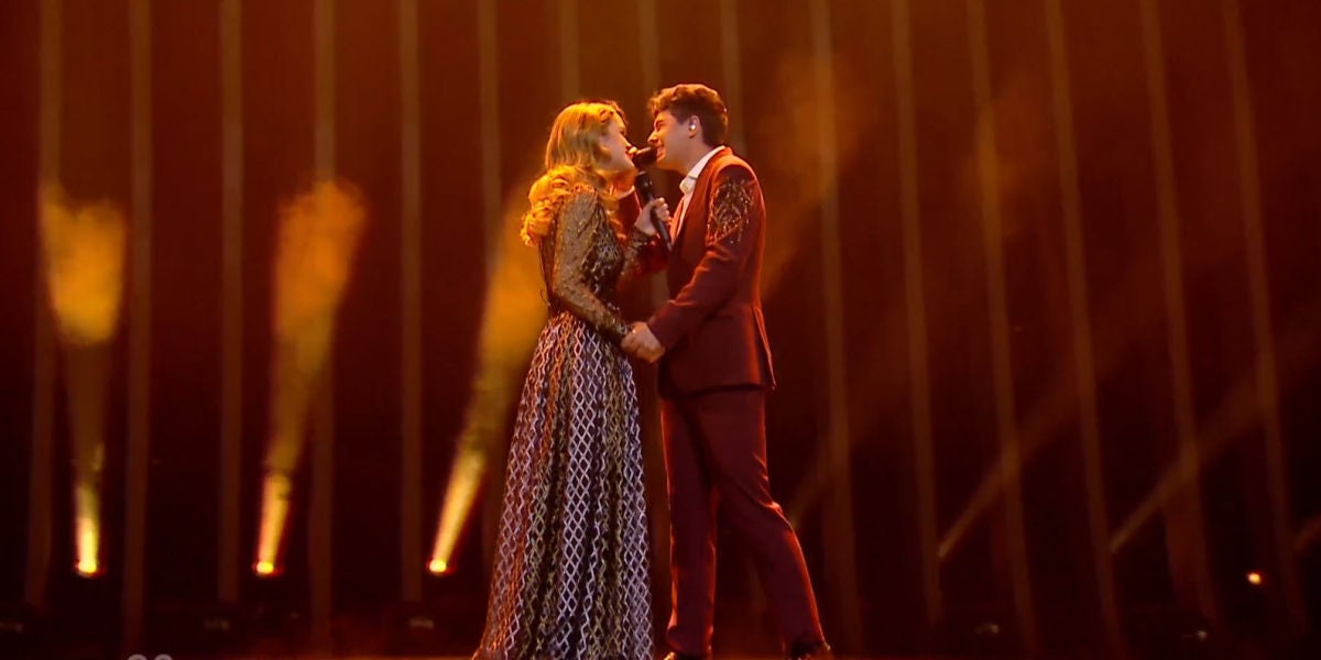 Amaia y Alfred durante su actuación en la final de Eurovisión