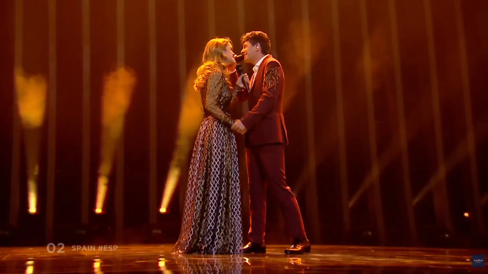 Amaia y Alfred durante su actuación en la final de Eurovisión