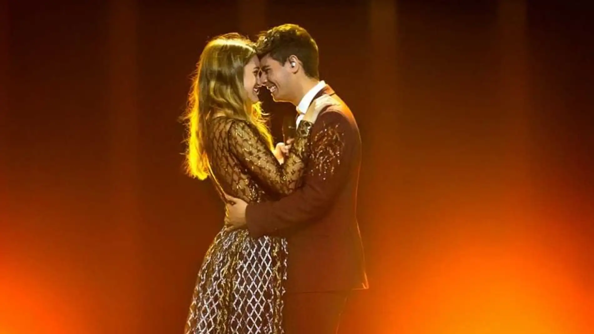 Amaia y Alfred en su actuación en Eurovisión 2018