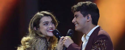 Amaia y Alfred durante su actuación en Eurovisión 2018