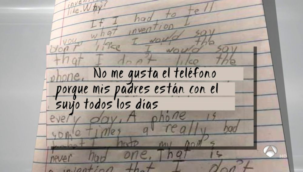 La carta de un niño de 8 años contra el móvil de su madre
