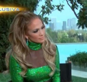 Jennifer Lopez durante su entrevista para Univisión Jennifer Lopez durante su entrevista para Univisión