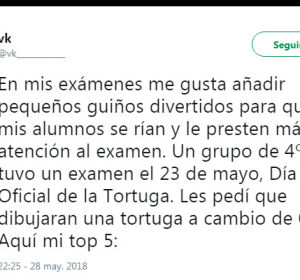 Pidió a sus alumnos que en un examen dibujaran una tortuga y el resultado se ha vuelto viral Pidió a sus alumnos que en un examen dibujaran una tortuga y el resultado se ha vuelto viral