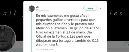 Pidió a sus alumnos que en un examen dibujaran una tortuga y el resultado se ha vuelto viral Pidió a sus alumnos que en un examen dibujaran una tortuga y el resultado se ha vuelto viral