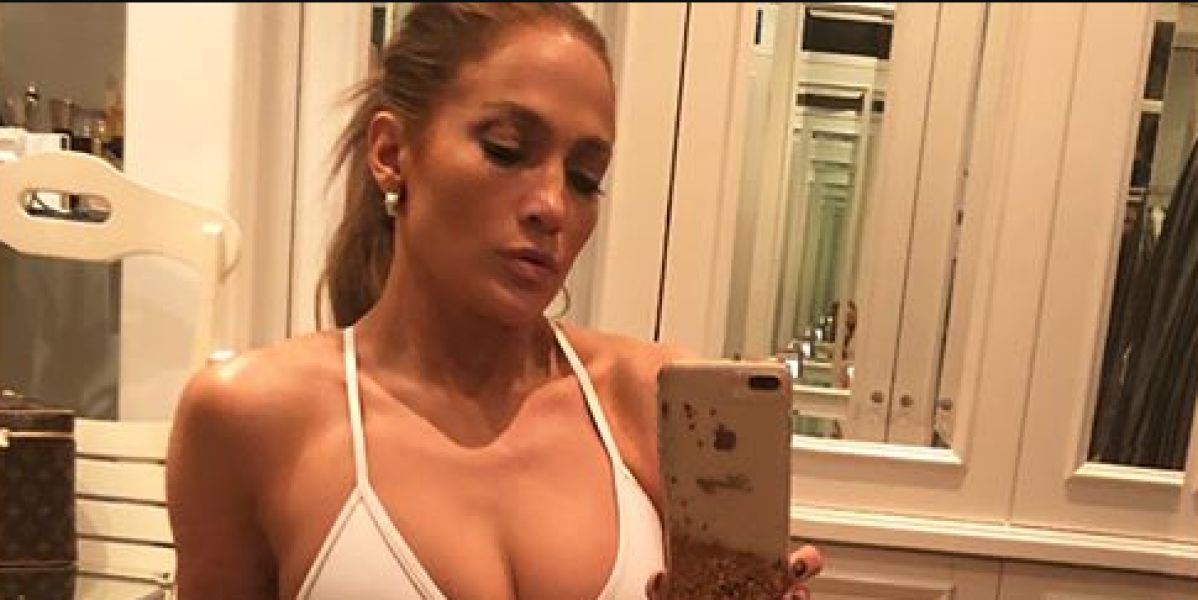 Jennifer Lopez después de entrenar