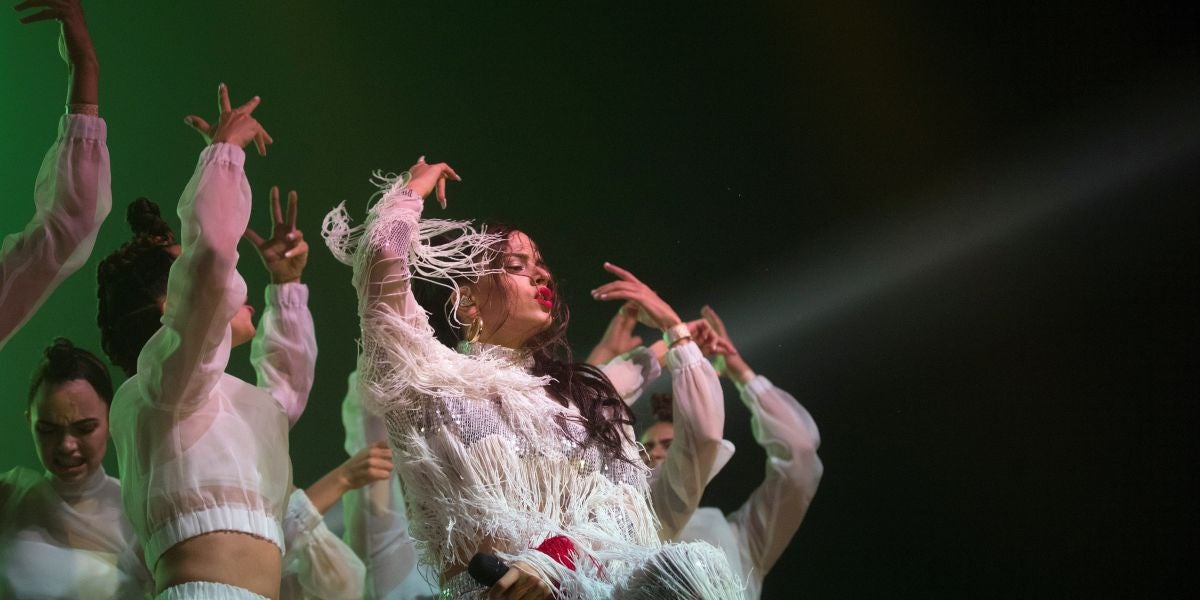 Rosalía durante su actuación en Sónar Barcelona 2018