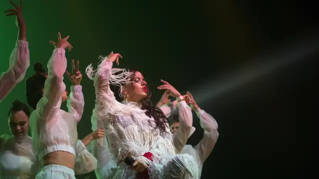 Rosalía durante su actuación en Sónar Barcelona 2018
