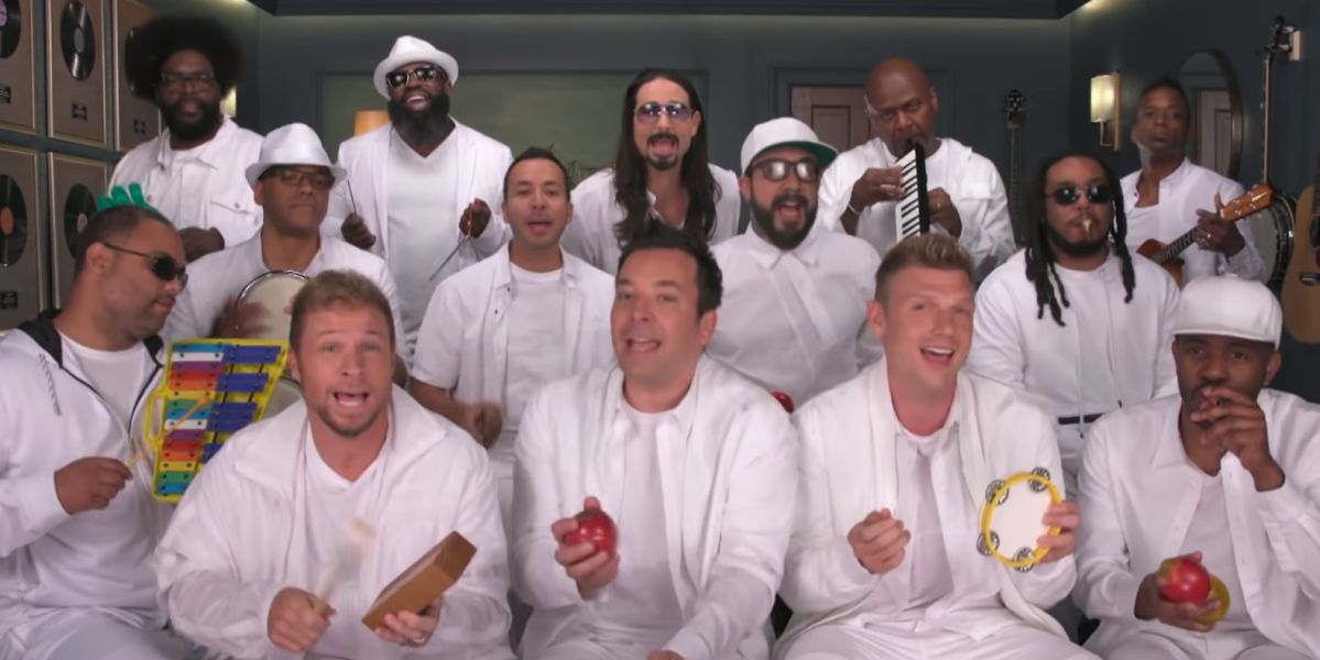 Los Backstreet Boys con Jimmy Fallon cantan ‘I Want It That Way’ con instrumentos de juguete