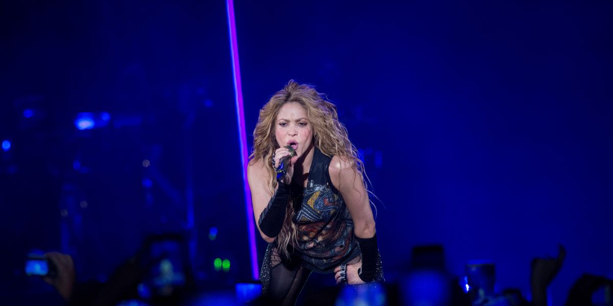 La cantante Shakira durante el concierto en Madrid