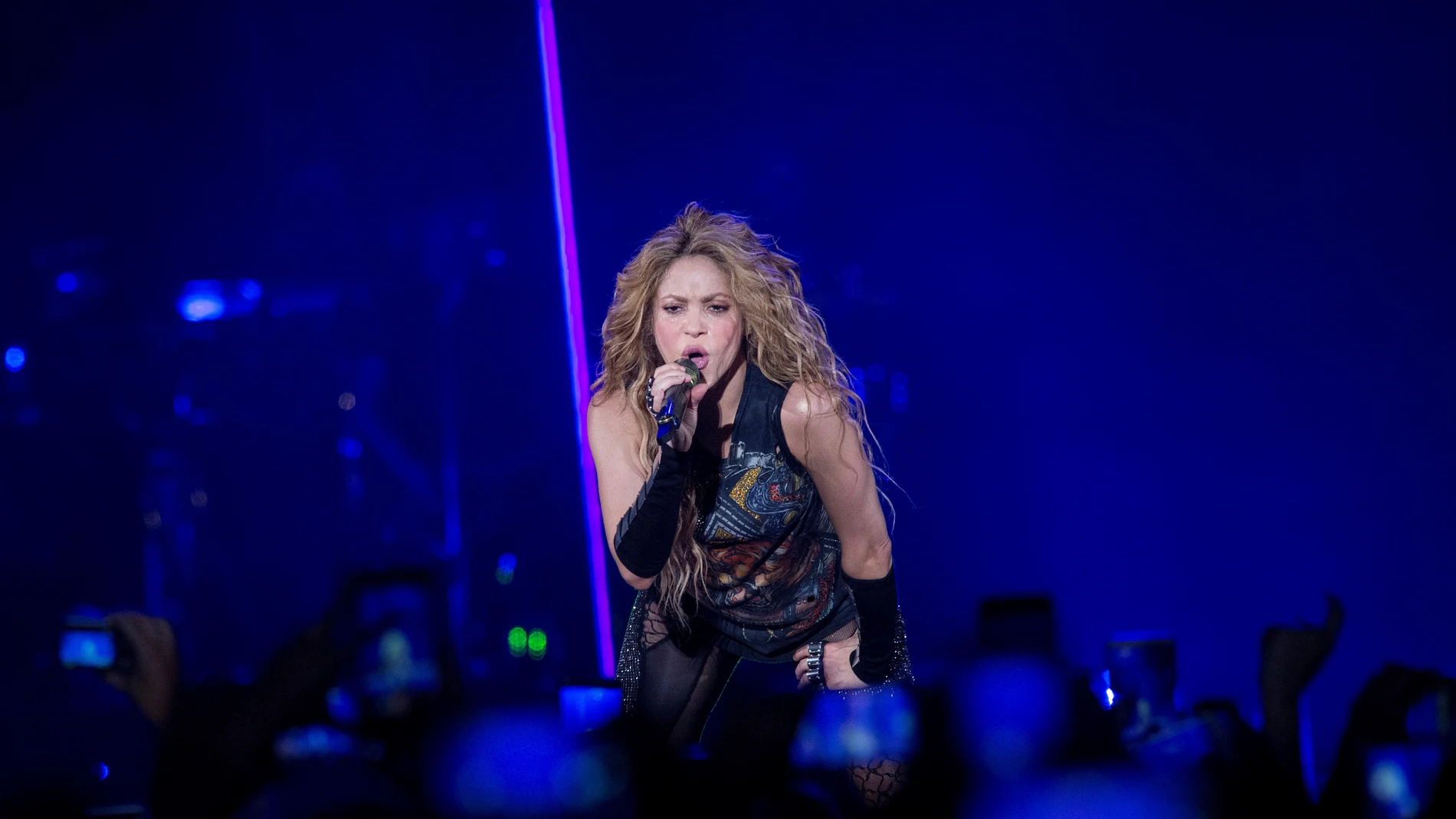 La cantante Shakira durante el concierto en Madrid La cantante Shakira durante el concierto en Madrid