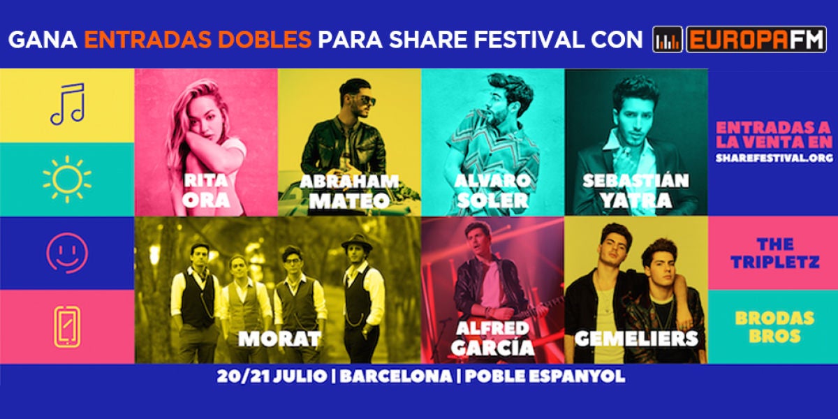 Gana entradas dobles para Share Festival con Europa FM