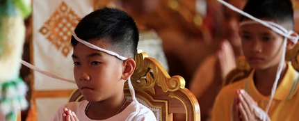 Uno de los doce niños tailandeses rescatados Uno de los doce niños tailandeses rescatados