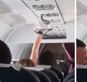 Una pasajera secando las bragas en el aire acondicionado Una pasajera secando las bragas en el aire acondicionado