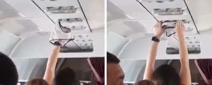 Una pasajera secando las bragas en el aire acondicionado Una pasajera secando las bragas en el aire acondicionado