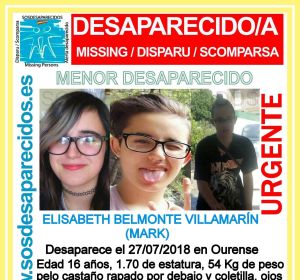 Elisabeth Belmonte, menor desaparecida en Ourense Elisabeth Belmonte, menor desaparecida en Ourense