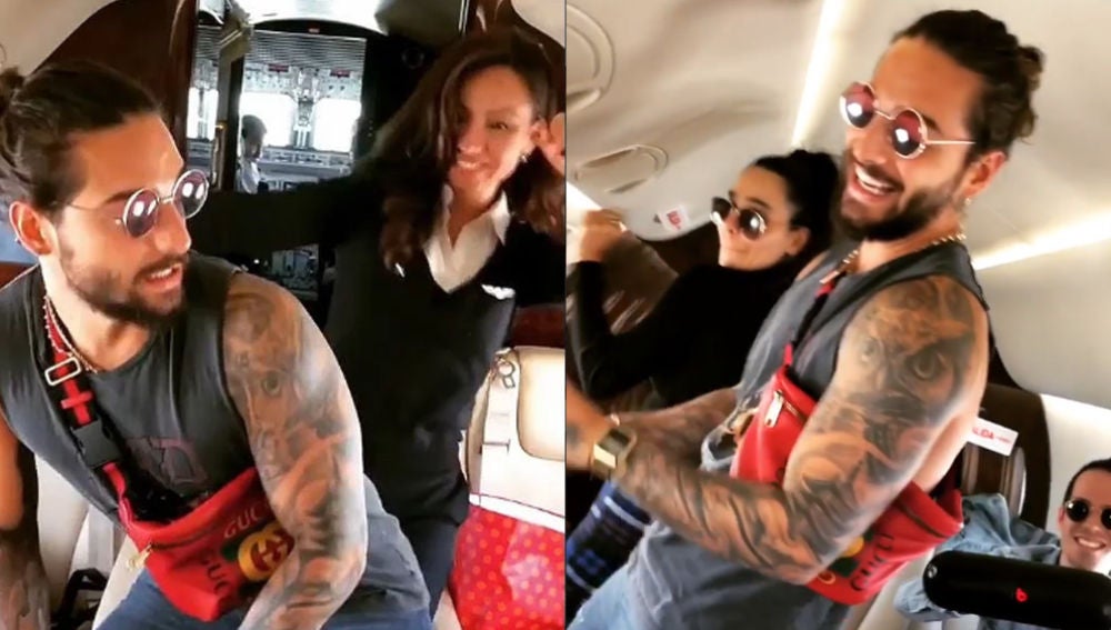 Maluma bailando en su jet privado 'Mala Mía'