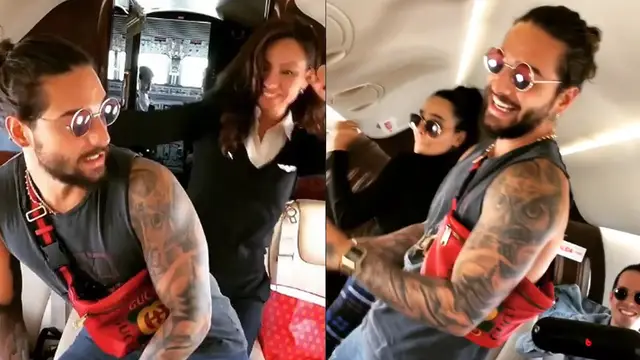 Maluma bailando en su jet privado 'Mala Mía'
