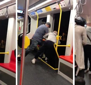 Intentan echar a un joven del tren Intentan echar a un joven del tren