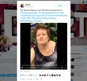 Esta abuela de 84 años se ha unido a un challenge viral y los tuiteros se han enamorado Esta abuela de 84 años se ha unido a un challenge viral y los tuiteros se han enamorado