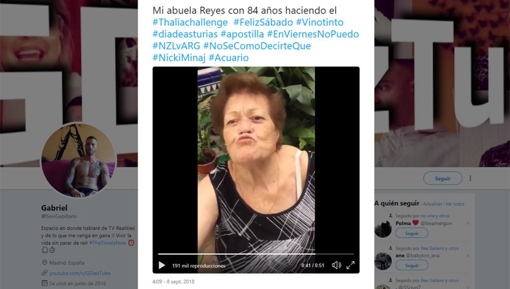 Esta abuela de 84 años se ha unido a un challenge viral y los tuiteros se han enamorado