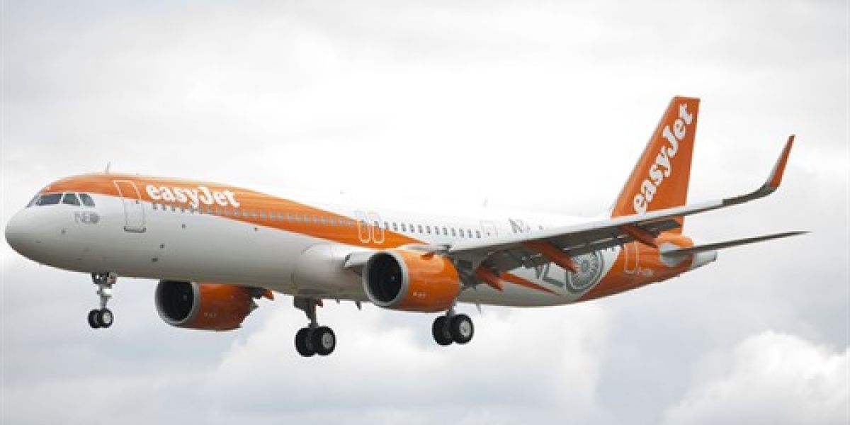 Un avión aribus A321 de la compañía easyJet