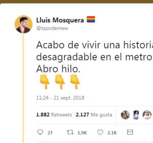 Un usuario de Twitter denuncia una experiencia racista en el metro de Madrid Un usuario de Twitter denuncia una experiencia racista en el metro de Madrid