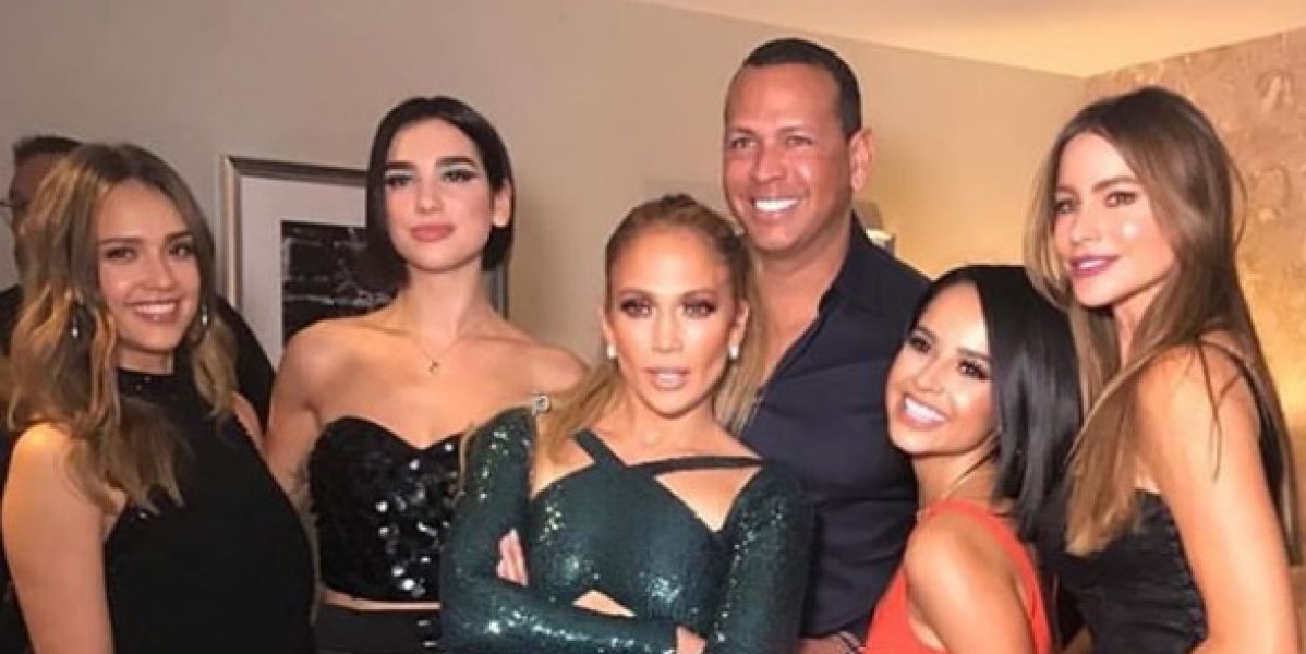 Jessica Alba, Dua Lipa, Jennifer Lopez, Alex Rodríguez, Becky G y Sofía Vergara