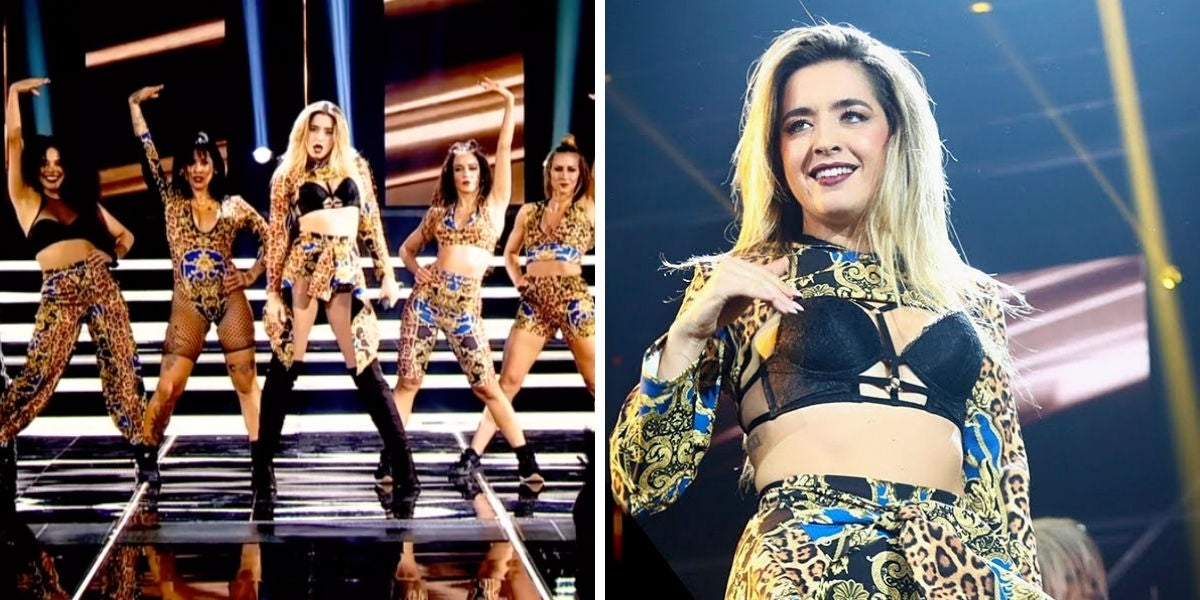 Lola Índigo durante su actuación en la Gala 2 de OT