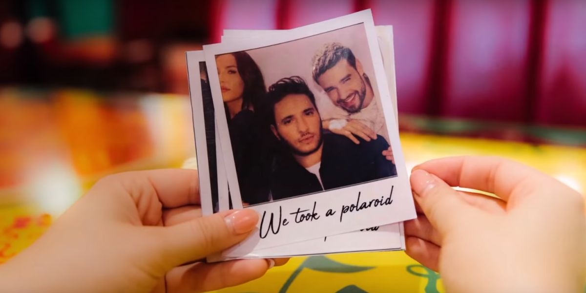 Jonas Blue, Liam Payne y Lennon Stella en el videoclip de 'Polaroid'