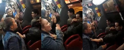 Una mujer pilla a su marido con su amante en un autobús Una mujer pilla a su marido con su amante en un autobús