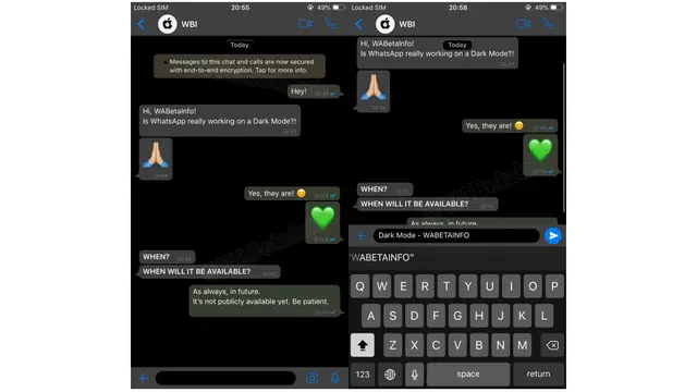 Modo oscuro de WhatsApp