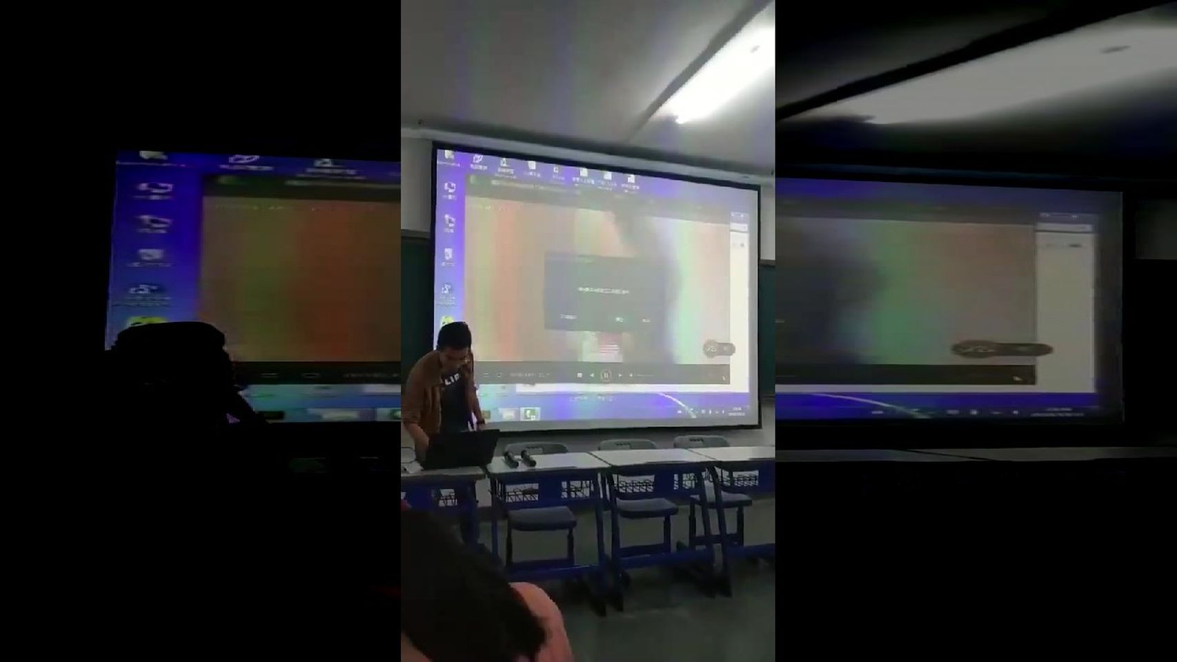 Vídeo: Un profesor proyecta un vídeo porno por error en mitad de una clase