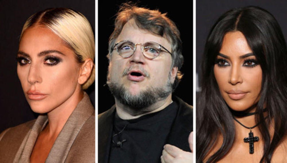 Lady Gaga, Guillermo del Toro y Kim Kardashian