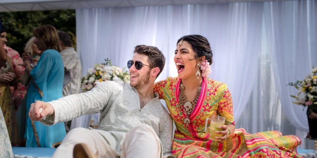 Nick Jonas y Priyanka Chopra en su preboda